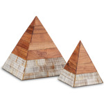 Hyson Pyramid Set of 2 - Natural Wood / Horn