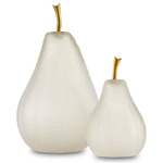 Pear Set of 2 - Brass / Frosted