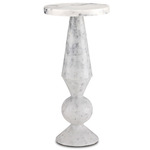 Quince Marble Accent Table - White
