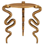 Serpent Accent Table - Antique Brass