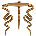 Serpent Accent Table - Antique Brass