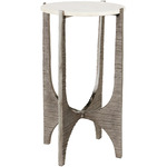 Micha Table - Antique Nickel / White