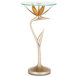 Paradiso Table - Contemporary Gold & Silver Leaf / Clear