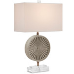 Applique Table Lamp - Gray / White