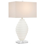 Abbeville Table Lamp - White / White