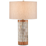 Hyson Table Lamp - Natural Wood / Horn / Natural Linen