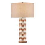 Tia Table Lamp - Natural/ White / Natural Linen