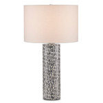 Charcoal Table Lamp - Gray / Off-White Linen