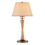 Woodville Table Lamp - Antique Brass/ Honey / Natural