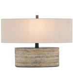 Innkeeper Oval Table Lamp - Rustic / Vanilla Linen