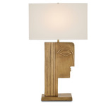 Thebes Table Lamp - Antique Brass / Off White