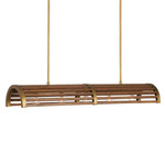 Woodbine Chandelier - Brass / Chestnut