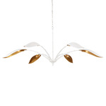 Yuriko Convertible Chandelier - Gesso White / Gold Leaf