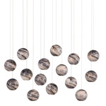 Palatino Multi Light Linear Pendant - Silver / Blue Marbeled