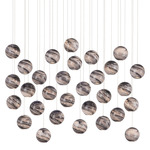 Palatino Multi Light Linear Pendant - Silver / Blue Marbeled