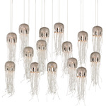 Medusa Multi Light Linear Pendant - Nickel / Clear