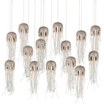 Medusa Multi Light Linear Pendant - Nickel / Clear