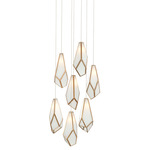 Glace Multi Light Pendant - Silver / White