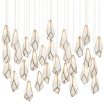 Glace Linear Multi Light Pendant - Silver / White