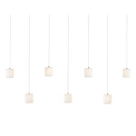 Dove Linear Multi Light Pendant - Silver / White