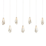 Glace Linear Multi Light Pendant - Silver / White