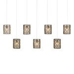Regatta Multi Light Linear Pendant - Silver / Cupertino / Capiz