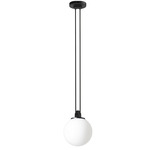Les Acrobates De Gras N322 Pendant - Glass Ball - Black / White Glass