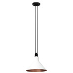 Les Acrobates De Gras N322 Pendant - Large - Black / White / Copper Interior