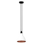 Les Acrobates De Gras N322 Pendant - Large - Black / White / Copper Interior
