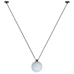 Les Acrobates De Gras N323 Pendant - Glass Ball - Black / White Glass