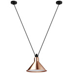 Les Acrobates De Gras N323 Pendant - Large - Black / Copper / White Interior