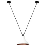 Les Acrobates De Gras N323 Pendant - Large - Black / White / Copper Interior