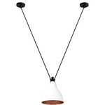 Les Acrobates De Gras N323 Pendant - Large - Black / White / Copper Interior