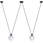Les Acrobates De Gras N324 Pendant - Glass Ball - Black / White Glass