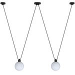 Les Acrobates De Gras N324 Pendant - Glass Ball - Black / White Glass