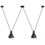 Les Acrobates De Gras N324 Pendant - Large - Black / Black / Copper Interior