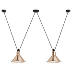 Les Acrobates De Gras N324 Pendant - Large - Black / Raw Copper / White Interior