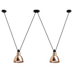 Les Acrobates De Gras N324 Pendant - Large - Black / Raw Copper / White Interior