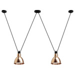 Les Acrobates De Gras N324 Pendant - Large - Black / Raw Copper / White Interior