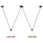 Les Acrobates De Gras N324 Pendant - Large - Black / White / Copper Interior