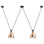 Les Acrobates De Gras N324 Pendant - XL - Black / Raw Copper / White Interior