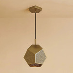 Ula Geometric Pendant - Antique Brass