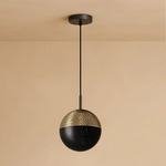 Kora Pendant - Black / Antique Brass
