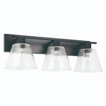 Copley Bathroom Vanity Light - Matte Black / Clear