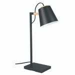 Lacey Desk Lamp - Black / Natural Wood / Black