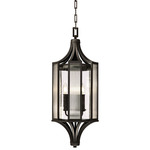 Bristol Outdoor Pendant - Black Iron / Clear Seeded