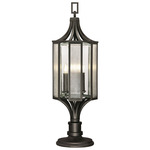 Bristol Outdoor Pier/Post Light - Black Iron / Clear Seeded