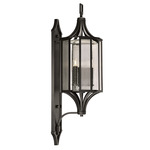 Bristol Outdoor Wall Sconce - Black Iron / Clear Seeded