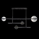 Selene Linear Chandelier - Black Iron / Clear / White