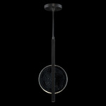 Selene Single Pendant - Black Iron / Clear